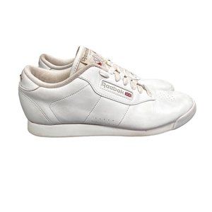 Reebok Princess Wide Sneakers size 9 Women White Leather Shoes 30500